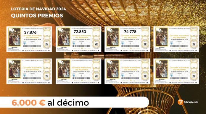 El segundo y tercer quinto premio, también en Valencia El segundo y tercer quinto premio, también en Valencia