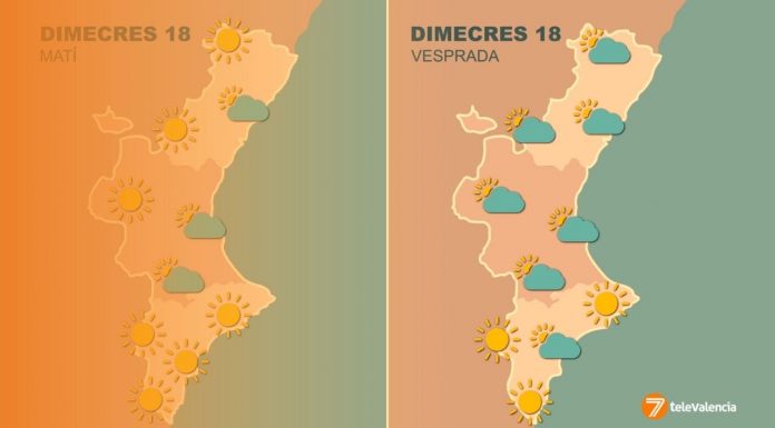 Valencia entrará en alerta amarilla por fuertes rachas de viento