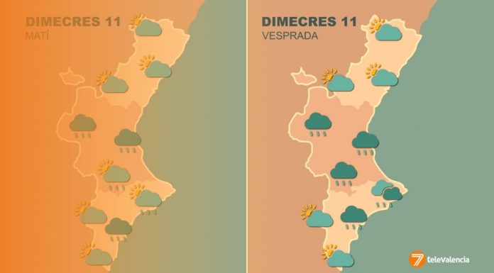 La lluvia vuelve a Valencia este miércoles