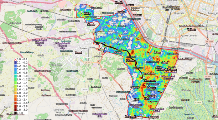 ¿Qué altura alcanzó el agua durante la DANA? El mapa que responde calle a calle