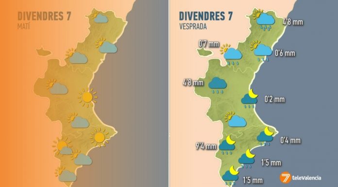 Valencia se enfrenta a la jornada más fría del invierno con lluvia: así será el tiempo de este fin de semana