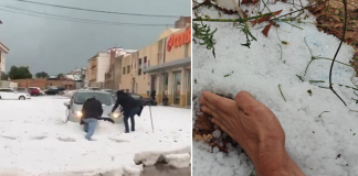 Una espectacular granizada deja Valencia teñida de blanco