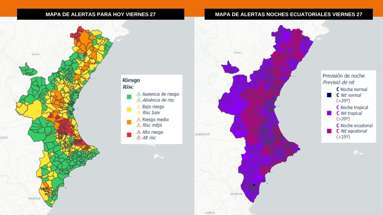 Sanidad activa la alerta roja por temperaturas extremas en más de 100 municipios de Valencia