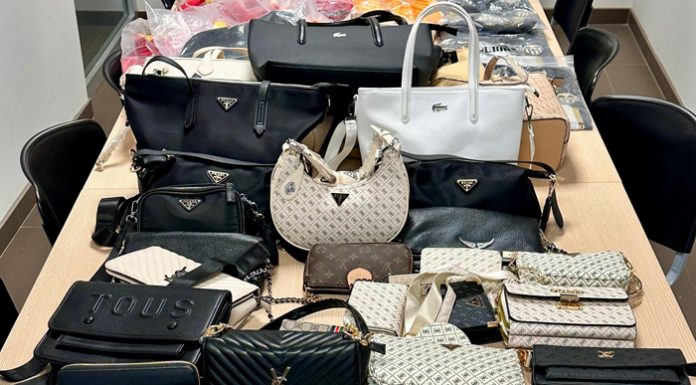 Estos son los bolsos falsificados que pretendían vender en la calle Colón