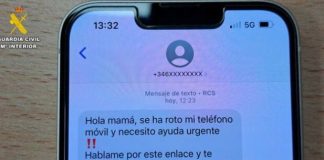 Mensaje de la estafa del "hijo en apuros"