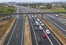 Tráfico por las lluvias de la V-21 a su paso por Alboraya. DGT