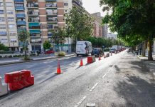 Las obras del nuevo carril bici de Valencia eliminan un carril de circulación