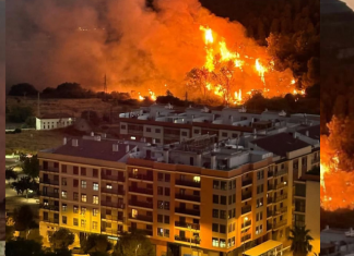 Noche de infierno en Buñol: estabilizado el incendio que obligó a desalojar varias viviendas