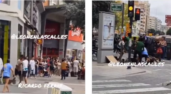 Vídeo de la brutal pelea en la calle Xàtiva