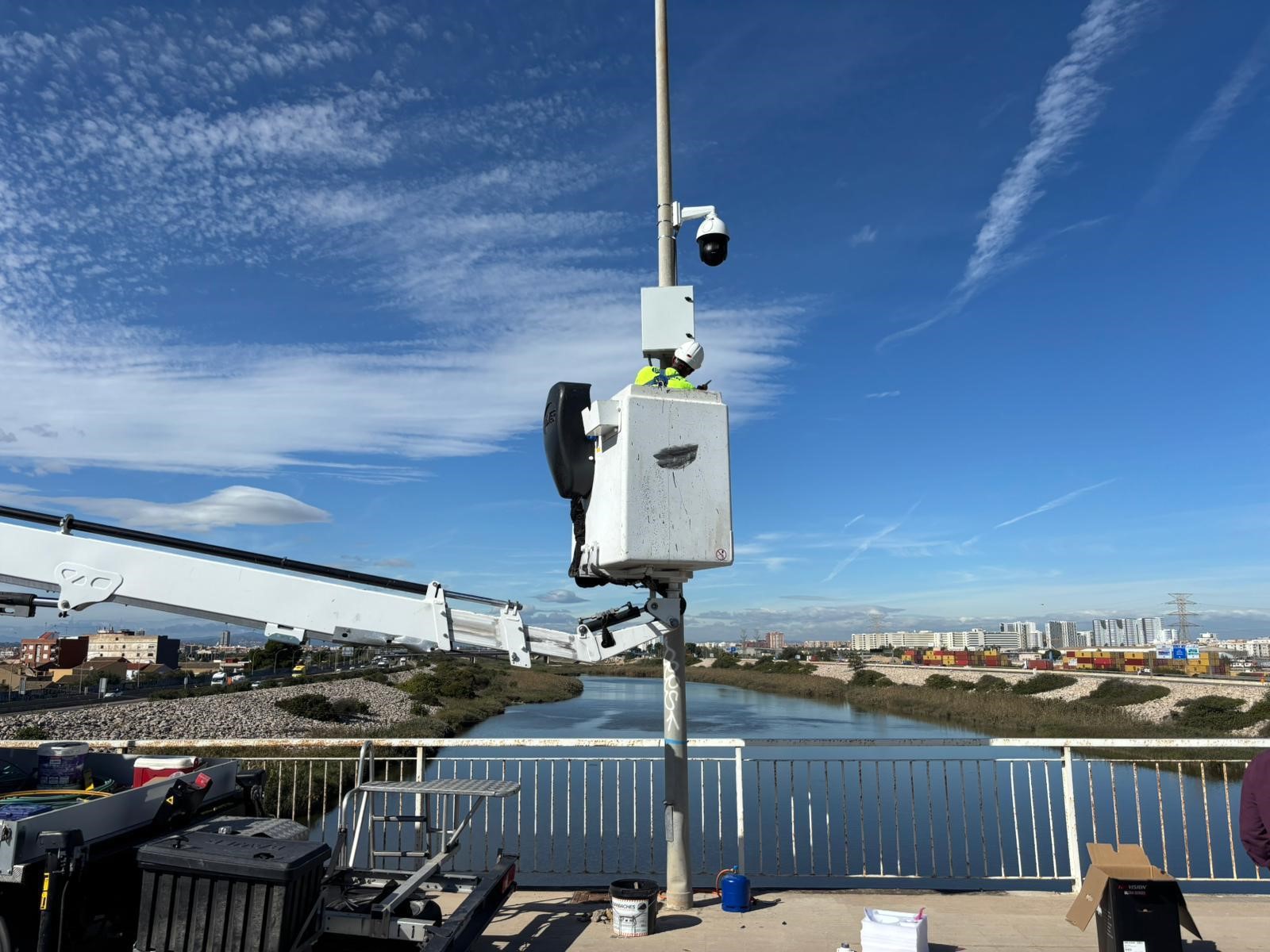 Cámaras en el nuevo cauce del Túria