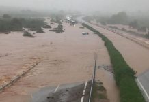 A7 entre la Comunitat Valenciana y Catalunya, en el termino municipal de Ulldecona tras el paso de la DANA