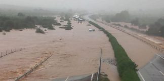 A7 entre la Comunitat Valenciana y Catalunya, en el termino municipal de Ulldecona tras el paso de la DANA