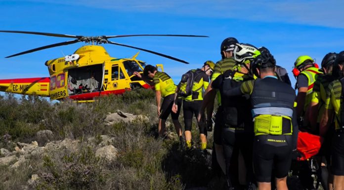 Rescatan con helicóptero a un ciclista con lesión de cadera en Llombai