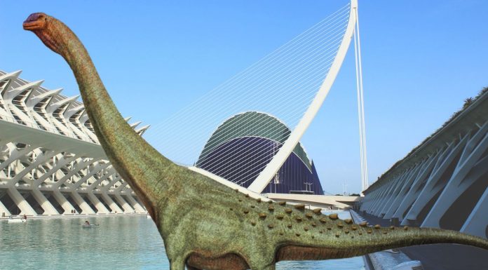 El dinosaurio más grande del mundo llega al cauce del Túria