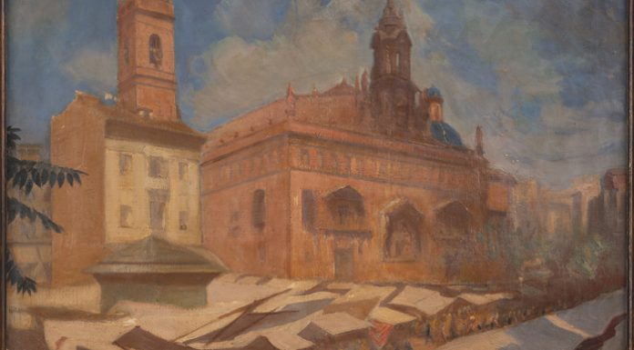 El cuadro del «Mercado de València» de Verde Rubio vuelve a ver la luz