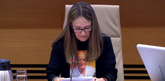 Rosa Álvarez durante su intervención en la comisión de investigación de la DANA