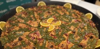 Paella de zumo de naranja