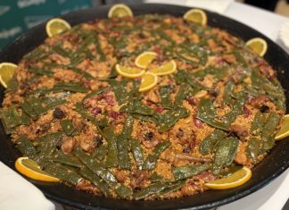 Paella de zumo de naranja
