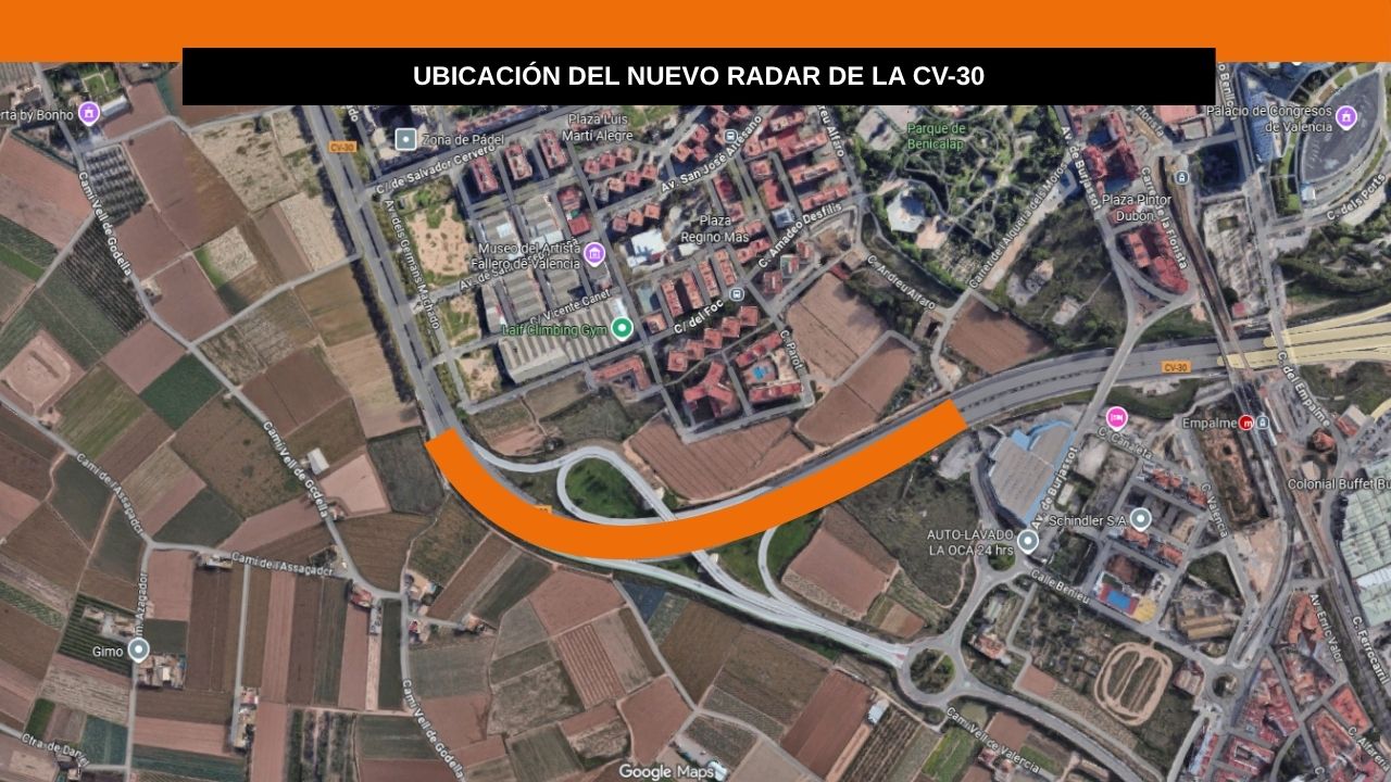 Tramo dónde se ubica el nuevo radar de València