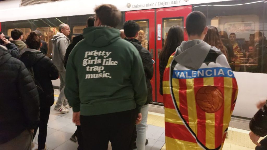 Estación de Aragón tras un partido del Valencia CF