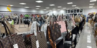 Algunos de los artículos incautados en la tienda