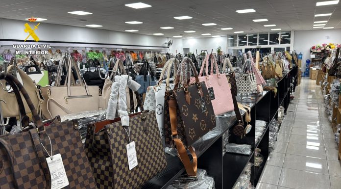 Algunos de los artículos incautados en la tienda