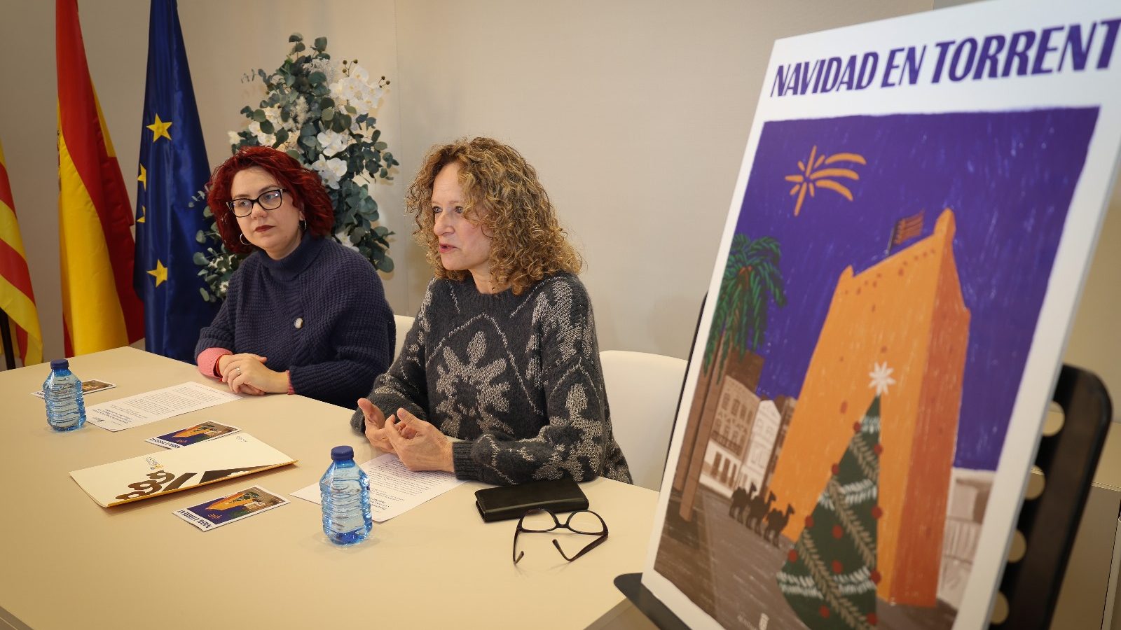 La alcaldesa y la concejala durante la presentación de la programación