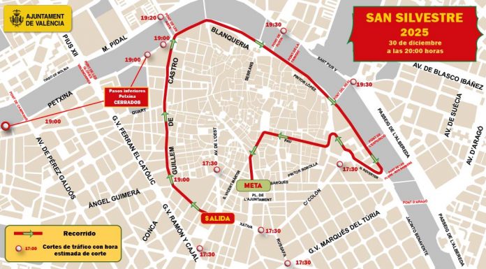 Cortes de tráfico para el día de la carrera San Silvestre