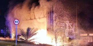 Incendio en Vinival. Policía Local Alboraia