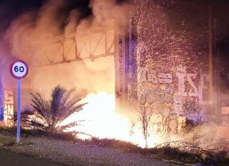 Incendio en Vinival. Policía Local Alboraia