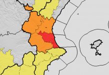 Activan aviso rojo por lluvias en el litoral sur de la provincia de Valencia