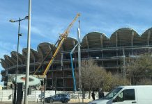 Se empiezan a levantar las vigas en el Nou Mestalla