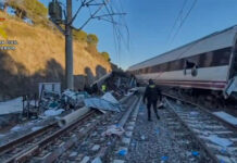 Captura de imágenes de la Guardia Civil del accidente ferroviario en Adamuz (Córdoba). Guardia Civil y EFE