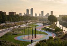 Los parques inundables del Poyo y el Turia contarán con zonas de deporte, ocio y estaciones de transporte público Imagen generada por IA de cómo quedaría el parque inundable del Turia y el Poyo