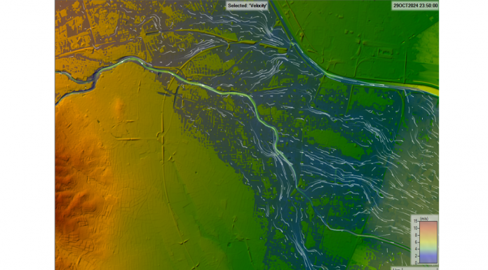 Así es una simulación hidráulica bidimensional de la inundación de la dana