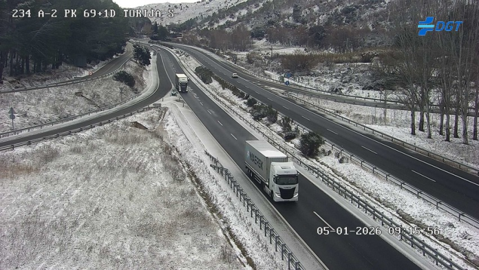 7televalencia-nieve Imagen de una de las carreteras afectadas por las nevadas