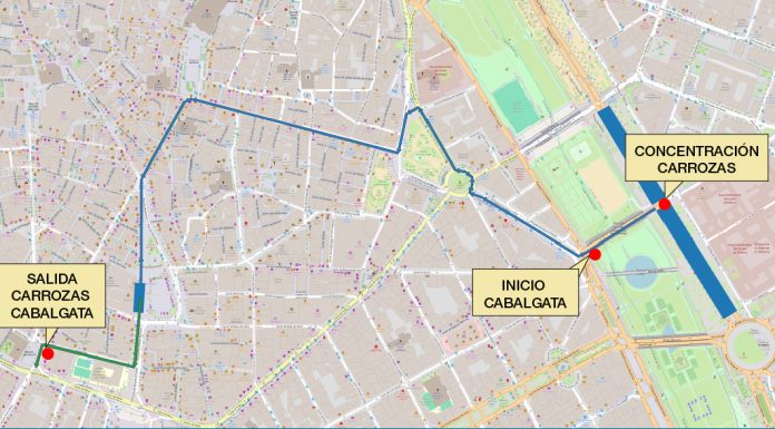 Recorrido de la Cabalgata de Reyes por el centro de la ciudad