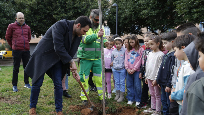 7teleValencia - Mislata L'alumnat de primària de Mislata planta espècies autòctones pel Dia de l'Arbre