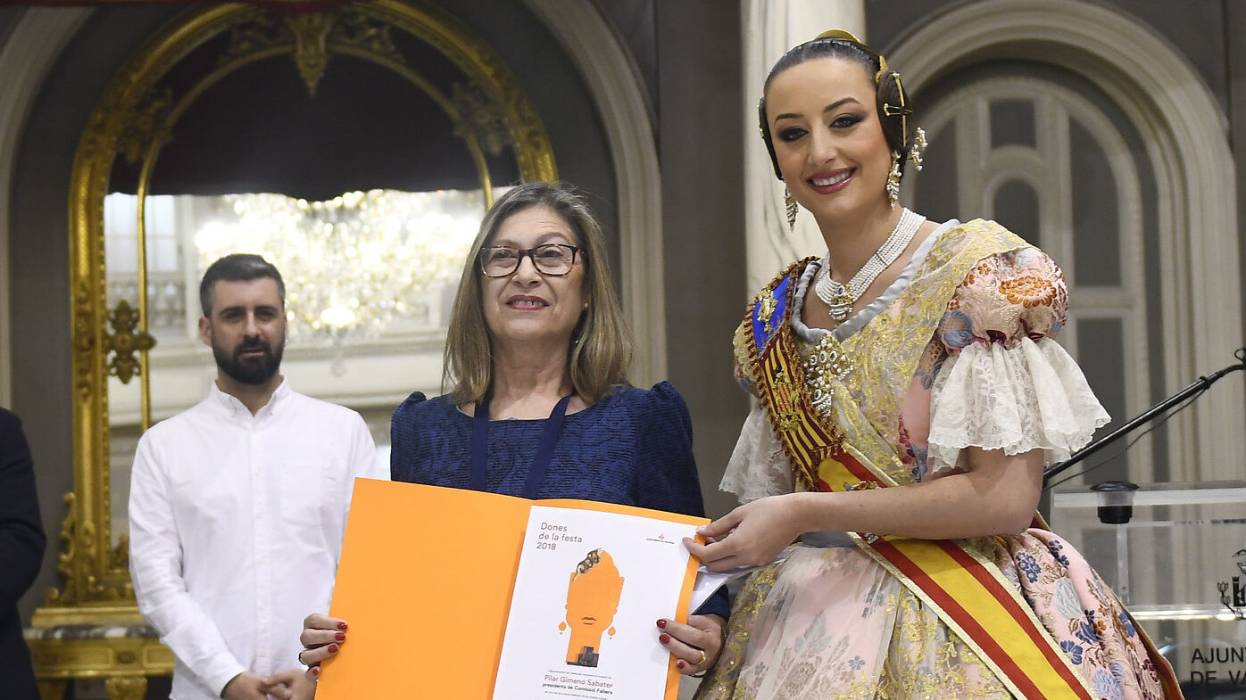 Pilar Gimeno durante el acto de reconocimiento en 2018