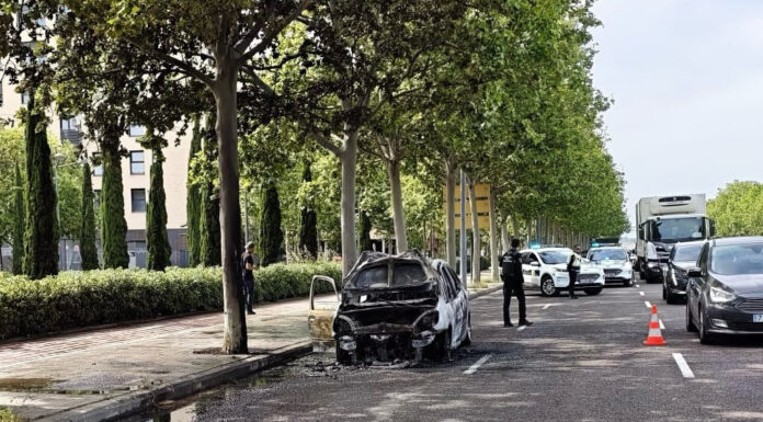 Arde un coche en la Ronda Norte