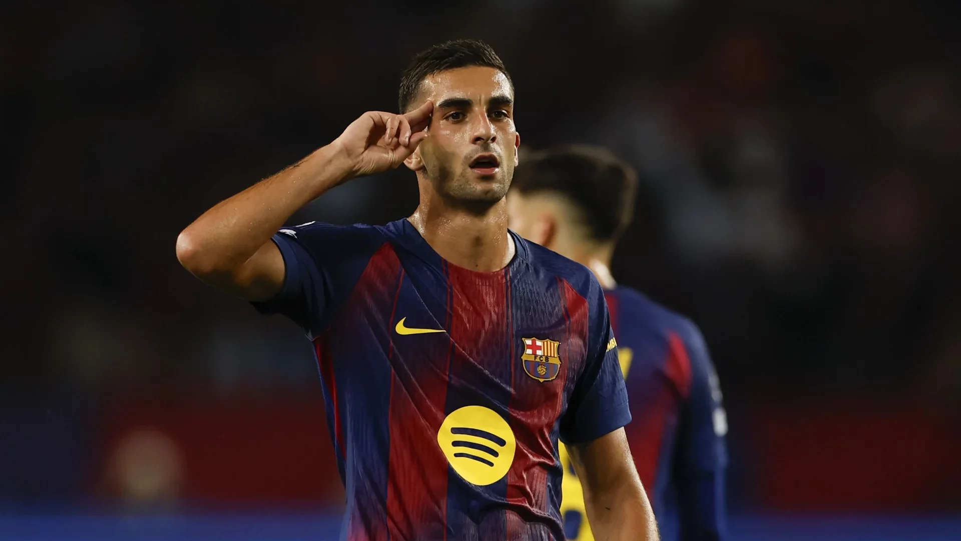 Ferran Torres tras un gol con el FC Barcelona. EFE