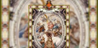 Tapiz floral de la Virgen de los Desamparados 2026 en la plaza de la Mare de Déu de València
