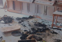 Un incendio en una vivienda de la Avenida Burjassot destroza el salón de la casa