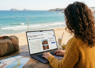 Una mujer consulta sus vacaciones en una plataforma de inteligencia artificial