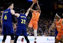 Valencia Basket puede proclamarse campeón de la ACB hoy: hora y dónde ver el partido decisivo Lanzamiento en suspensión de Braxton Key en el último encuentro del Valencia Basket contra el FC Barcelona