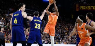 Valencia Basket puede proclamarse campeón de la ACB hoy: hora y dónde ver el partido decisivo Lanzamiento en suspensión de Braxton Key en el último encuentro del Valencia Basket contra el FC Barcelona