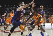 Valencia Basket busca romper el factor cancha ante el Barça: dónde ver y hora del tercer partido de la final Segundo partido de la final entre el Valencia Basket y FC Barcelona