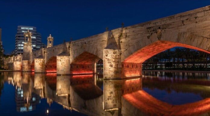 Así será la espectacular iluminación de los puentes del Jardín del Túria