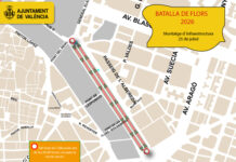 Calles cortadas y aparcamiento prohibido en Valencia este domingo por la Batalla de Flores