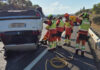 Aparatoso accidente con cuatro vehículo en la A-3 a la altura de Buñol